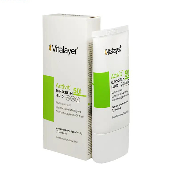 فلوئید ضد آفتاب SPF50 پوست چرب اکتی ویت ویتالیر